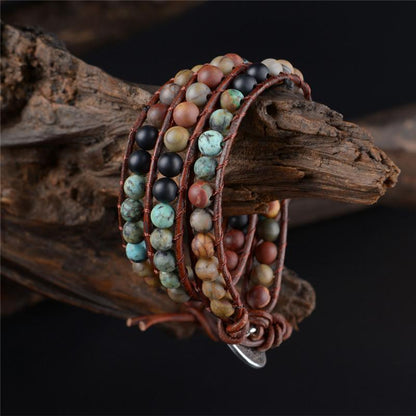 Leren Bohemian Wikkelarmband - Handgemaakt Myspirituals